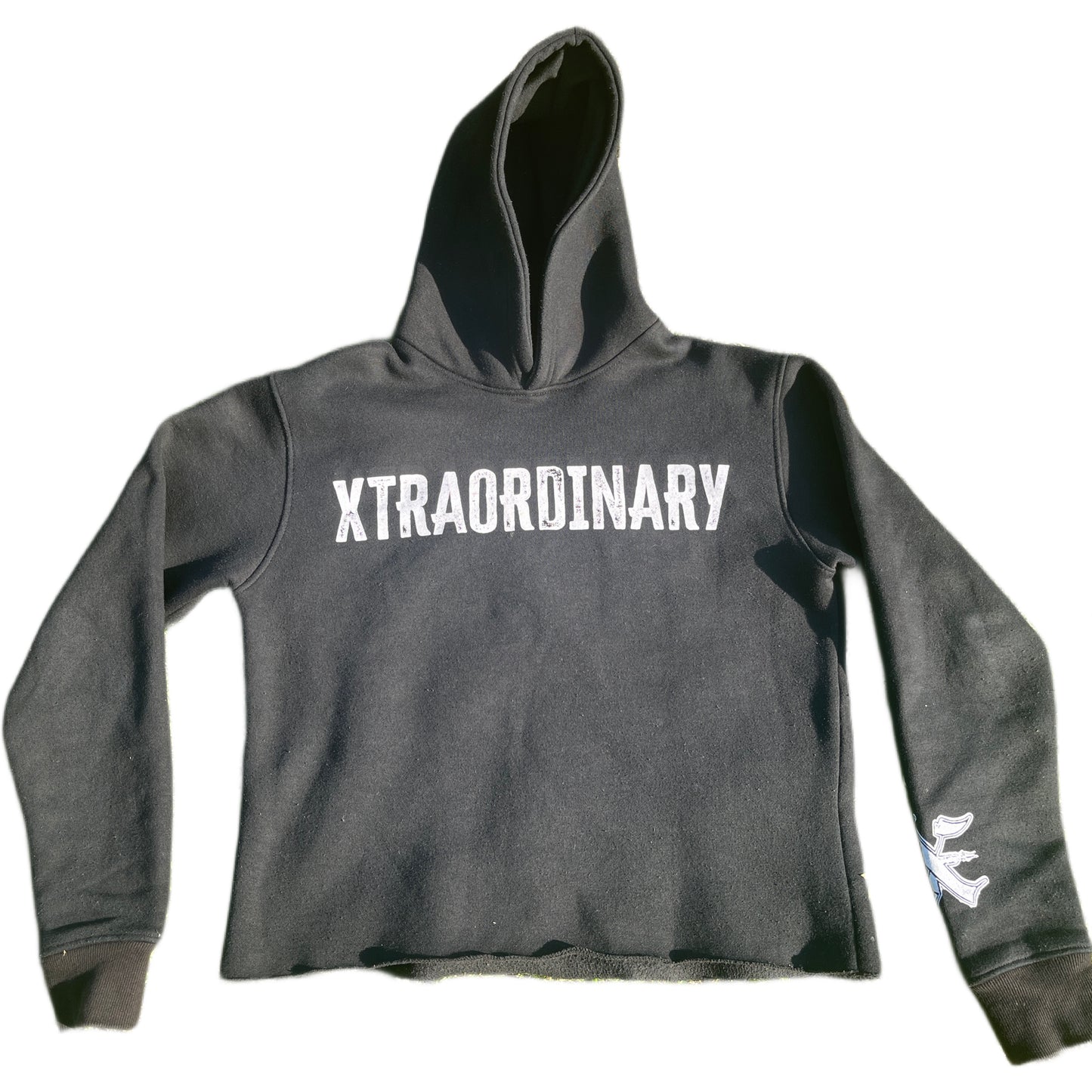 “XTRAORDINARY” Cropped Hoodie Black