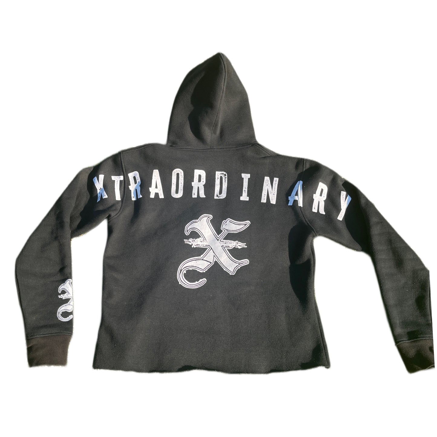 “XTRAORDINARY” Cropped Hoodie Black