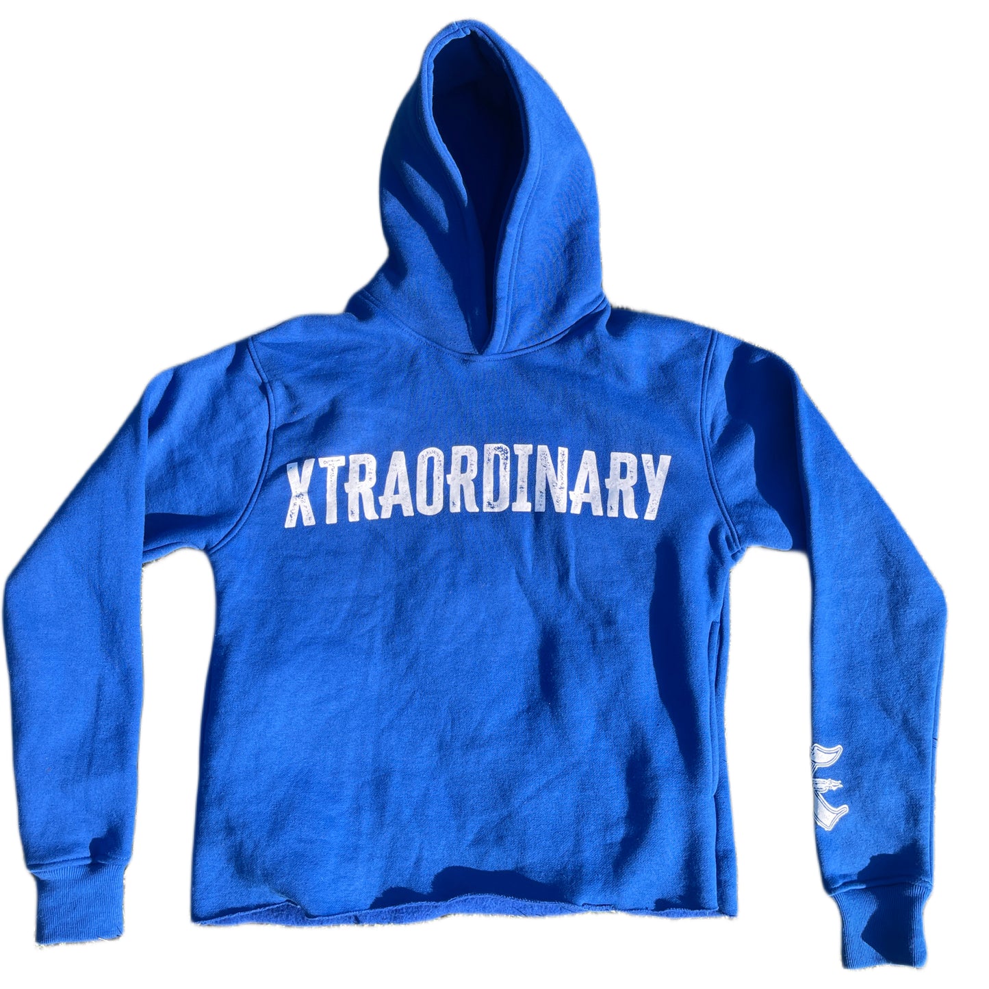 “XTRAORDINARY” Cropped Hoodie Blue