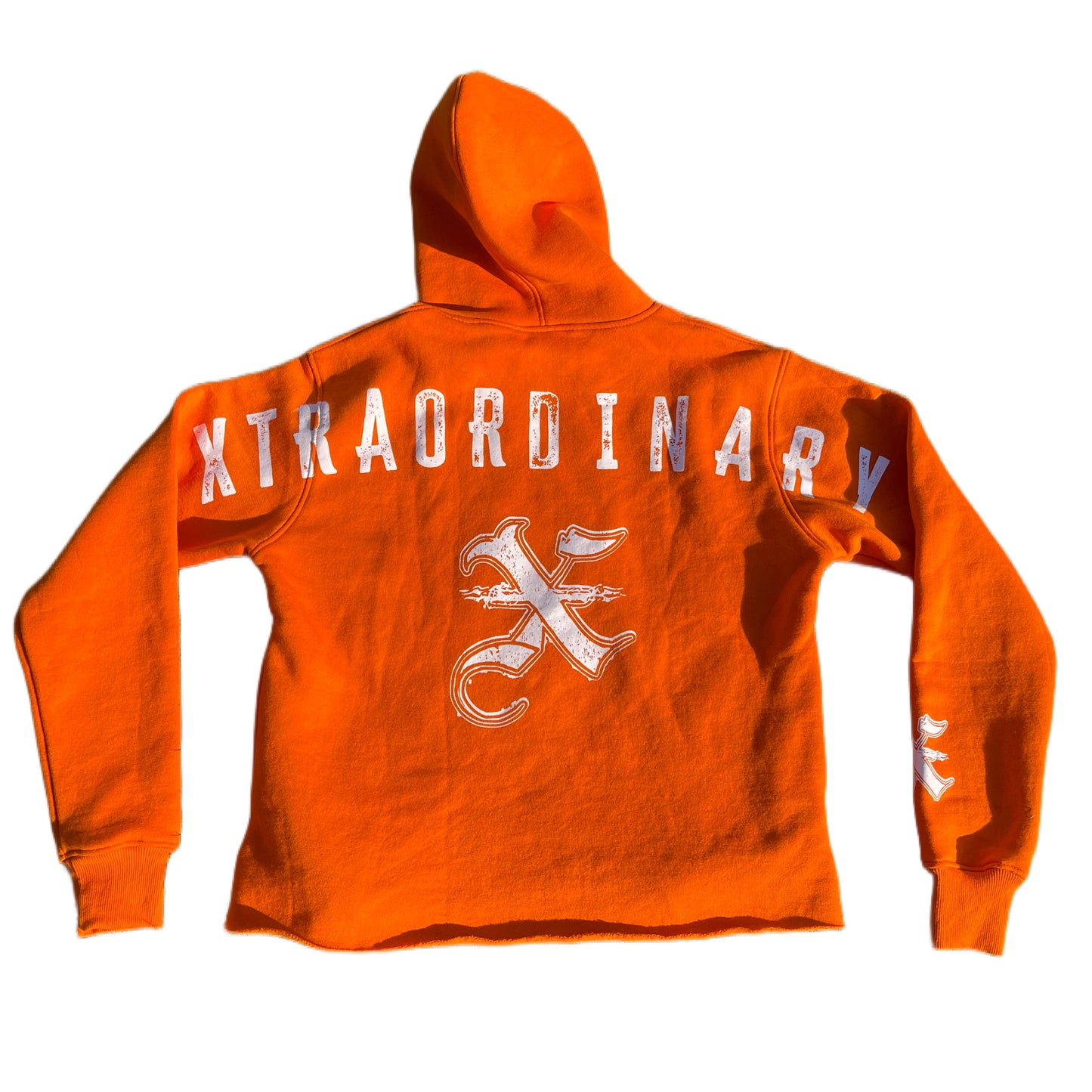 “XTRAORDINARY” Cropped Hoodie Orange