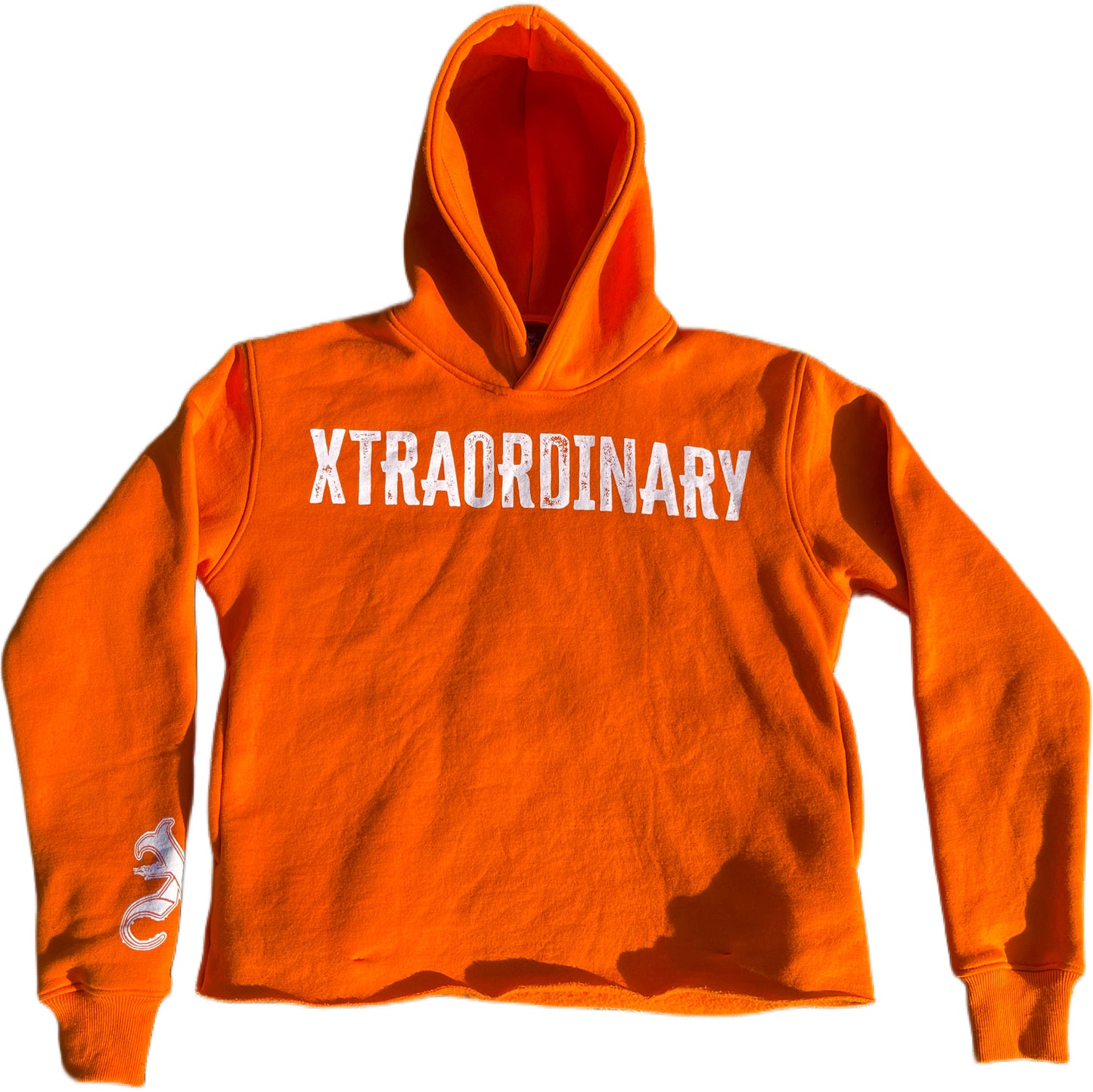 “XTRAORDINARY” Cropped Hoodie Orange