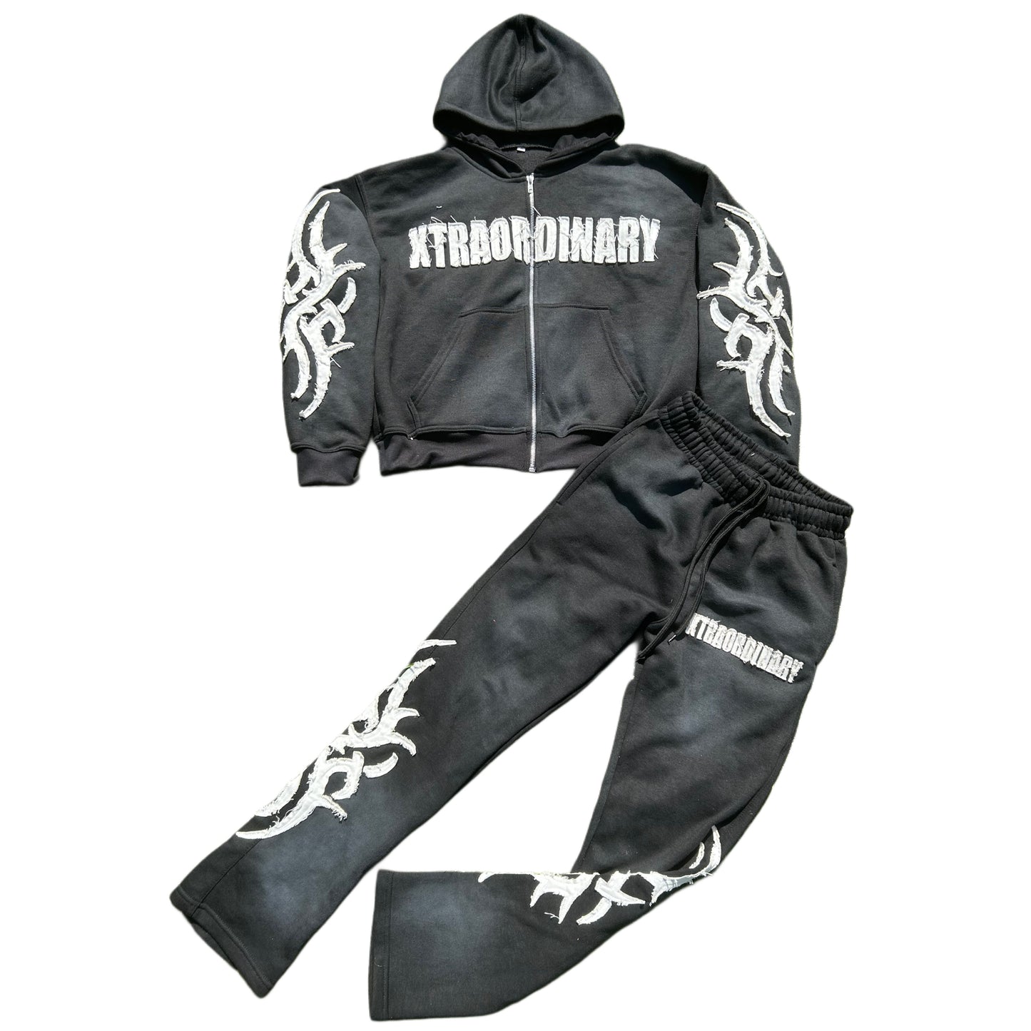 Distressed Zip-Up Set